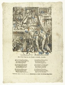 Alter Mann in seinem Zimmer (Vanitas) von Anonymous