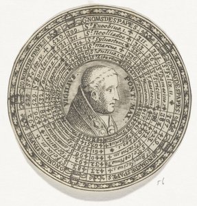 Münze mit dem Porträt von Papst Vigilius und den Namen der Päpste von Anonymous
