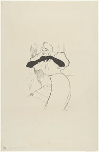 Porträt der Schauspielerin Yvette Guilbert bei ihrem Auftritt in Linger longer loo von Anonymous