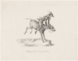 Prinz Frederik auf dem Esel, 1830 von Anonymous