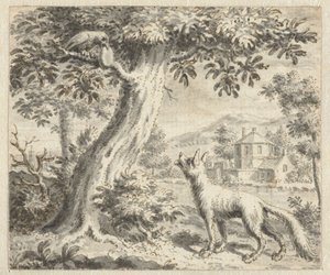 Rabe und der Fuchs (Entwürfe für Illustrationen zu einer Ausgabe von Jean de la Fontaine