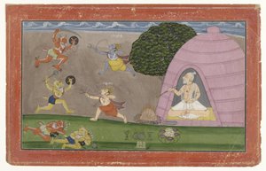 Rama und Lakshmana kämpfen gegen die Dämonen Maricha und Suvahu von Anonymous