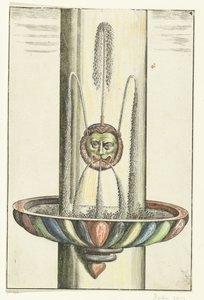 Rundes Becken mit Löwenkopf