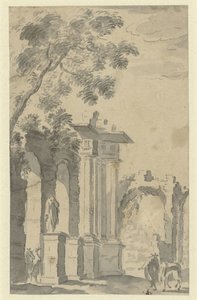 Ruinen und eine Statue