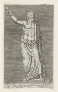 Skulptur von Jupiter (Jovis in Capitolij fastigio statis marmorea statue) (Antiquarum statuarum urbis Romae quae in publicis locis visuntur icones) von Anonymous