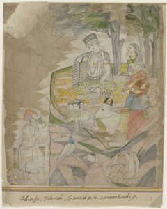 Shiva und Parvati auf dem Berg