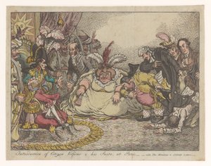 Spotprent mit Napoleon und Fox, 1802
