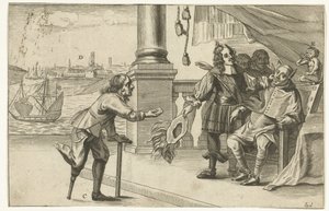 Karikatur des gescheiterten Anschlags auf Ostende, 1658 von Anonymous