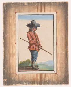 Stehender Junge mit Stock