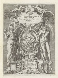 Titelblatt mit Roma, Minerva und Saturn (Antike Skulpturen in Rom)