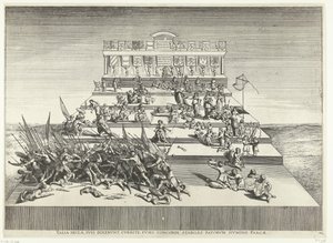 Theatervorstellung über Krieg und Frieden; Einzug von Ferdinand in Gent im Jahr 1635 von Anonymous