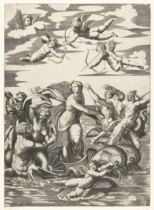 Triumph der Galatea mit Tritonen und Nereiden und Putti