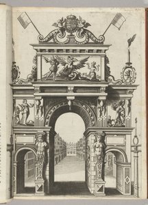 Triumphbogen mit Ernst, der Belgica vor Discordia rettet, 1594