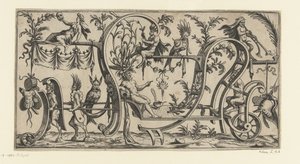 Triumphwagen mit Flussgott, gezogen von zwei Satyrn