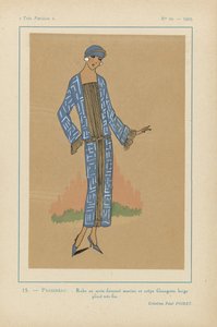 Très Parisien, 1923, Nr. 10: 15.- PASSEREAU. - Kleid aus Damastseide von Anonymous