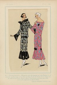 Très Parisien, 1923, Nr. 10: 4. - SELTSAME BLUMEN. - Charmant dieses bedruckte Kleid...