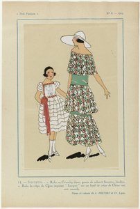 Très Parisien, 1923, No 6: 11.-SOEURETTE. - 1. Kleid in weißem Crisseldy... von Anonymous