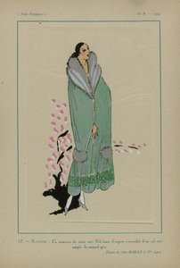 Très Parisien, 1923, Nr. 8: 17.- NAÏADE. - Dieser Mantel aus Nilgrünem Satin...