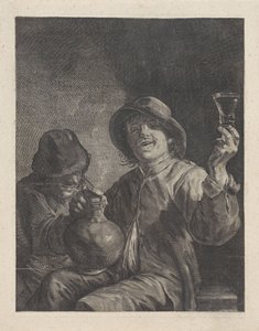 Zwei Bauern in einem Innenraum von Anonymous