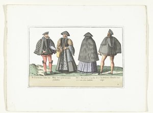 Zwei Männer und zwei Frauen in der Mode von Antwerpen und Brabant, ca. 1580 von Anonymous