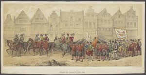 Utrechter Maskerade, Platte b: Kampf zu Land und zu See, 1856 von Anonymous