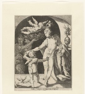 Venus mit Amor und einem Faun von Anonymous