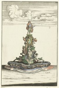 Quadratisches Becken mit halbrunden Ausstülpungen (Architectura Curiosa Nova)