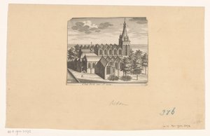 Vogelperspektive auf die Oude Kerk in Amsterdam, vor 1544