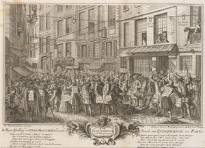 Windhandel in der Rue Quinquempoix, 1720 von Anonymous