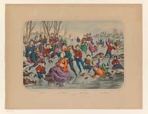 Winterlandschaft mit Schlittschuhläufern von Anonymous