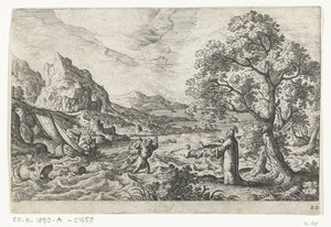 Wunderbarer Fischfang (Landschaften mit mythologischen und biblischen Darstellungen) von Anonymous