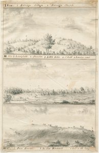 Panoramablick auf Aldridge: Sepia-Zeichnung
