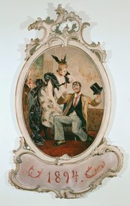 Alexander Girardi und Marie Geistinger als Doktor Falke und Rosalinde in Johann Strauss