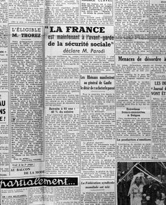 Artikel über soziale Sicherheit: "Frankreich ist jetzt führend in der sozialen Sicherheit, sagt Herr Parodi" 1945 von Anonymous Anonymous