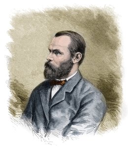 Carl Christian Koldewey (1837-1908) deutscher Arktisforscher, Leiter beider deutschen Nordpolarexpeditionen - Carl Christian Koldewey deutscher Polarforscher - Gravur Ende des 19. Jahrhunderts