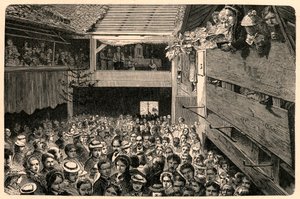 Feier des katholischen Gottesdienstes in Porrentruy, Schweiz im Jahr 1874, nach einer Fotografie. Gravur in „Les Missions Catholiques au XIXème Siècle“ von Louis-Eugène Louvet. Private Sammlung.