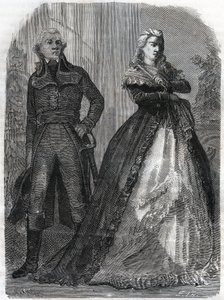 Charles François du Périer dit Dumouriez (1739-1823), französischer General mit Königin Marie Antoinette (1755-1793). Gravur von 1866 in „Histoire de la Révolution française“ von Adolphe Thiers. Private Sammlung. von Anonymous Anonymous