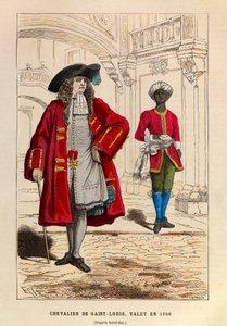 Kostüm eines Ritters von Saint Louis begleitet von seinem Diener 1706 (Regierungszeit von König Ludwig XIV) - Ritter des Ordens von Saint Louis und ein Diener von Anonymous Anonymous