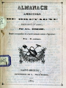 Titelblatt des Almanach Agricole de Bretagne von Anonymous Anonymous