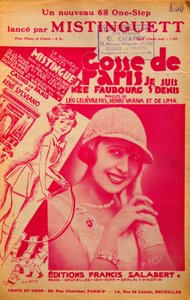Titelblatt der Partitur „Gosse de Paris“ gesungen von Mistinguett (Mistinguette) (1875 - 1956), französische Sängerin von Anonymous Anonymous