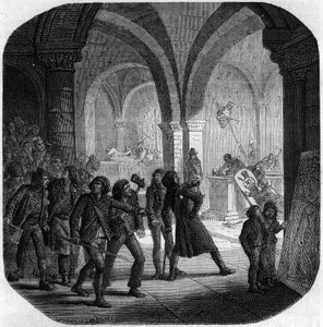Zerstörung der königlichen Gräber der französischen Monarchie in der Kirche von Saint-Denis