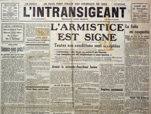 (Detail) von 25989: Eine der „The Intransigent“ vom 11.11.1918, die „den Waffenstillstand verkündet“ von Anonymous Anonymous