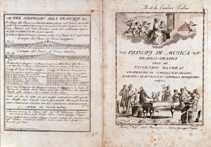 Doppelseite aus einem Handbuch der Musiktheorie von Vincenzo Panerai von Anonymous Anonymous