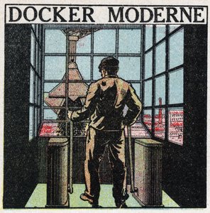 Elektrische Werkzeuge: moderner Docker (1920er Jahre). Anonyme Illustration von 1925. Private Sammlung. von Anonymous Anonymous