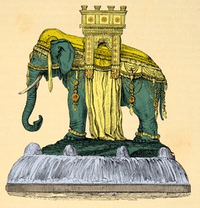 Projekt für einen Elefantenbrunnen auf dem Place de la Bastille, abgerissen 1840 (Gravur, Privatbesitz) von Anonymous Anonymous