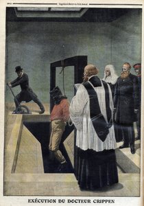 Hinrichtung von Dr. Crippen - Illustration aus „Le Petit Journal“, illustriertes Supplement, 4. Dezember 1910 - Hinrichtung von Dr. Herbert Hawley Crippen im Pentonville-Gefängnis, zum Tode verurteilt wegen des Mordes an der schönen Elmore von Anonymous Anonymous