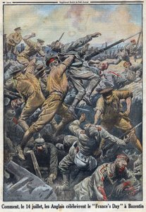 Erster Weltkrieg 1914-1918. Schlacht von Crete Bazentin am 13. und 14. Juli 1916, bei der die Engländer der deutschen Armee gegenüberstanden. In „Le Petite Journal“, am 6.08.1916. Private Sammlung von Anonymous Anonymous