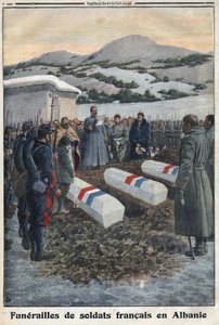 Erster Weltkrieg 1914-1918. Beerdigung französischer Soldaten in Albanien. In „Le Petite Journal“ von Anonymous Anonymous