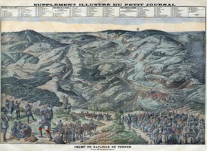 Erster Weltkrieg 1914-1918. Gesamtansicht des Schlachtfeldes von Verdun vom 21. Februar bis 19. Dezember von Anonymous Anonymous