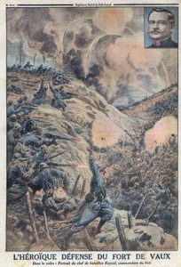 Erster Weltkrieg 1914-1918. Die heldenhafte Verteidigung des Fort de Vaux mit seinem Bataillonsführer Sylvain Eugene Raynal (1867-1939). In „Le Petit Journal“